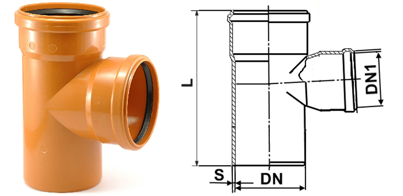 Трійник 315/200мм, 87.5°, ПВХ, PESTAN